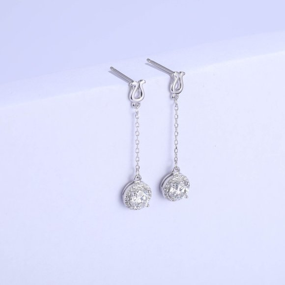 Certified 1ct. t.w. Diamond Dangle Earrings in 18k Gold over Sterling Silver - Picture 4 of 15